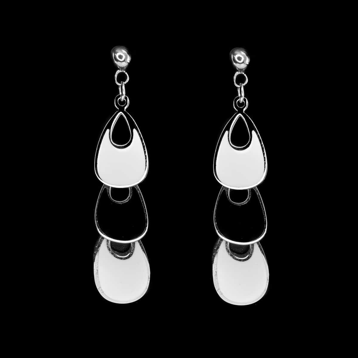STAINLESS STEEL BLACK AND WHITE ENAMELED CONCENTRIC