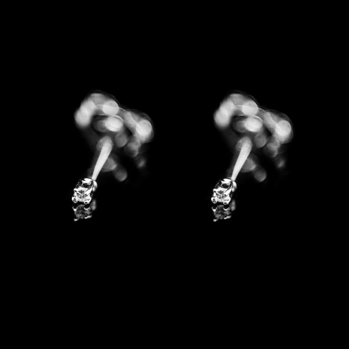 SILVER 925 STUD EARRING WITH CUBIC ZIRCONIA