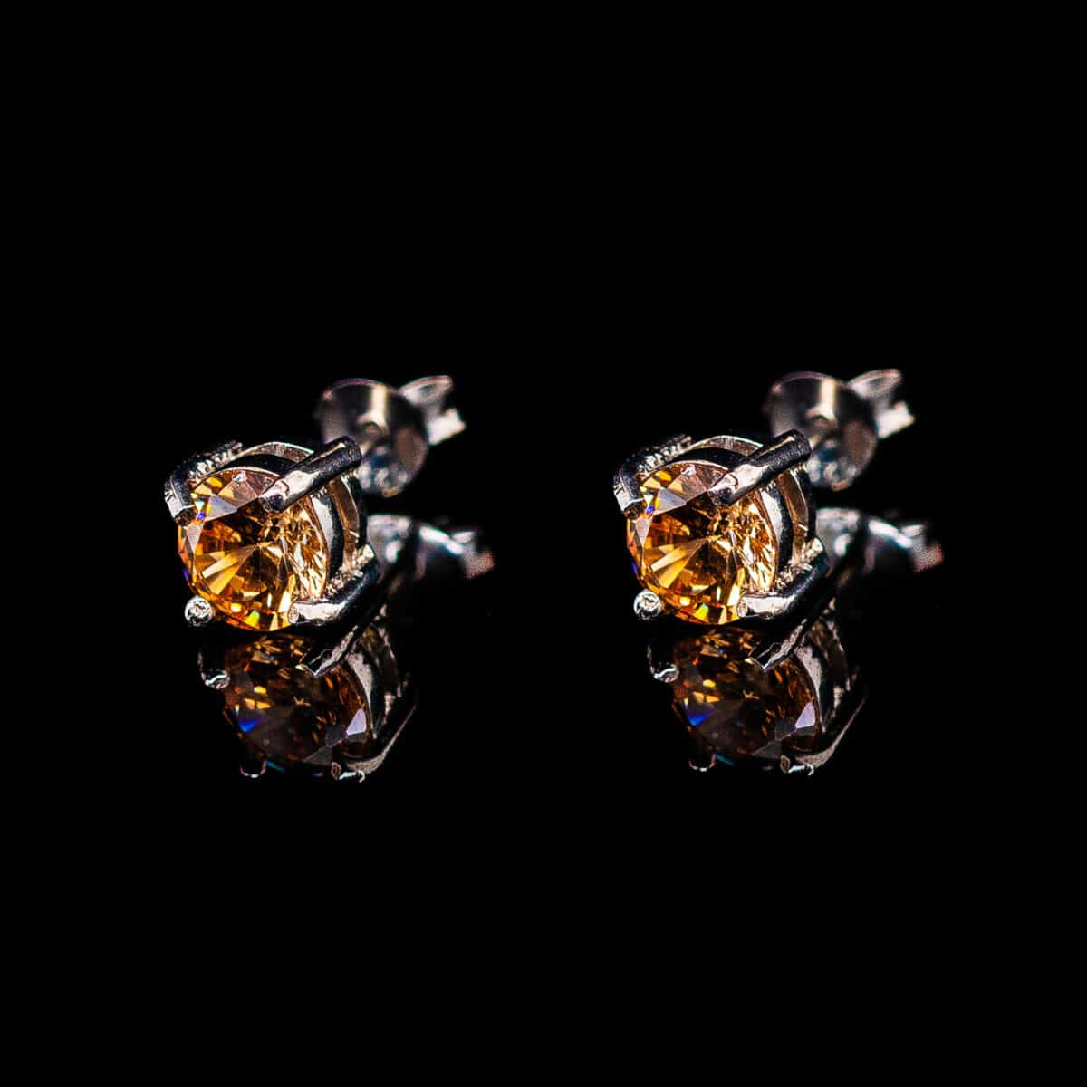 SILVER 925 ROUND-CUT STUD EARRINGS