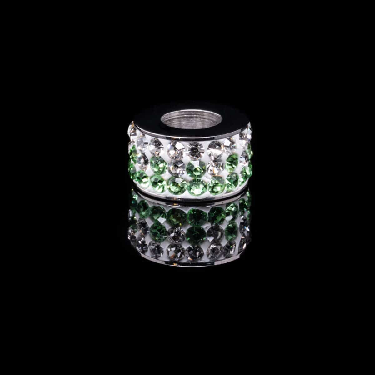 CRYSTAL PAVE SPACER BEAD CHARM SS W/CUBIC ZIRCONIA