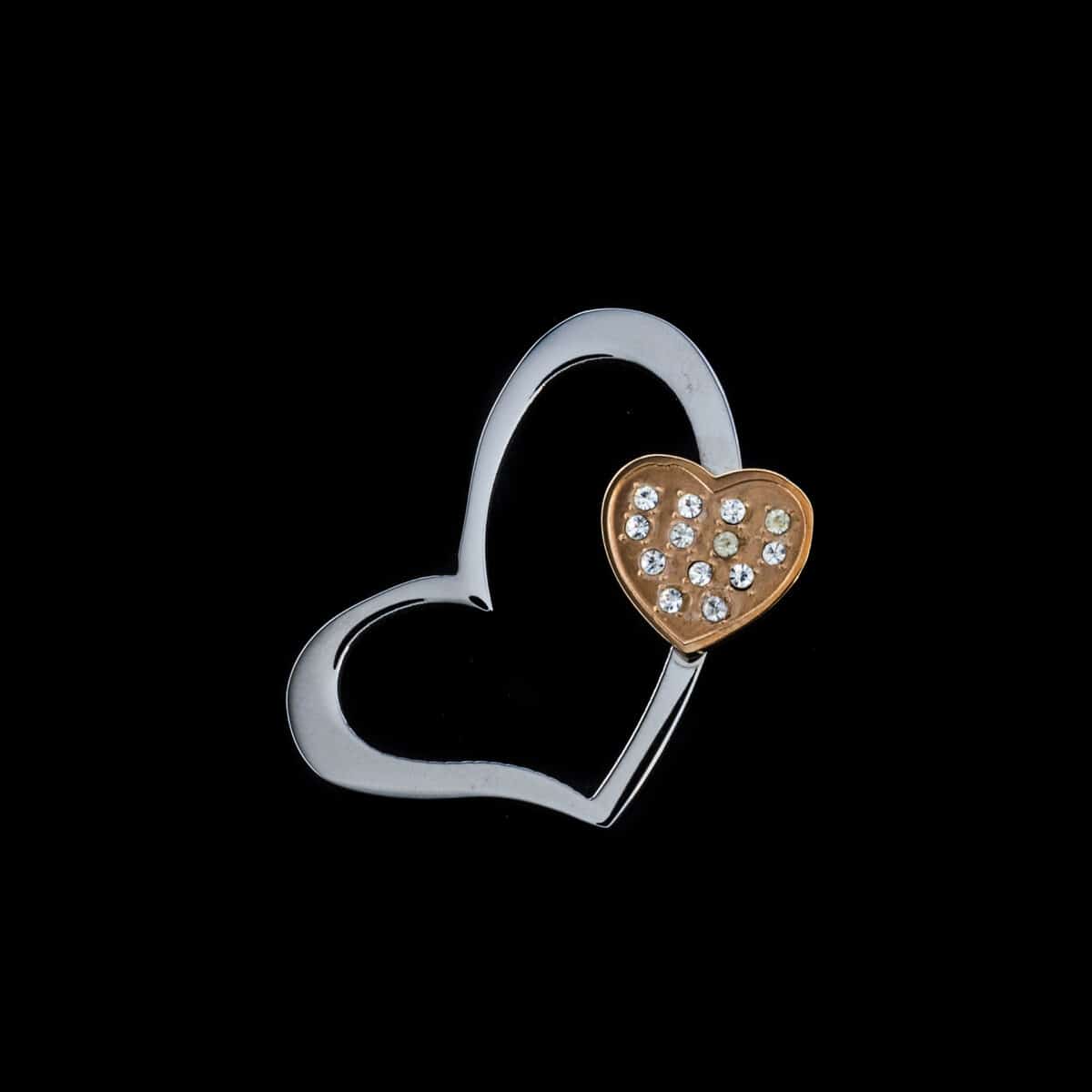 PENDANT SS W/HEART W/CUBIC ZIRCON