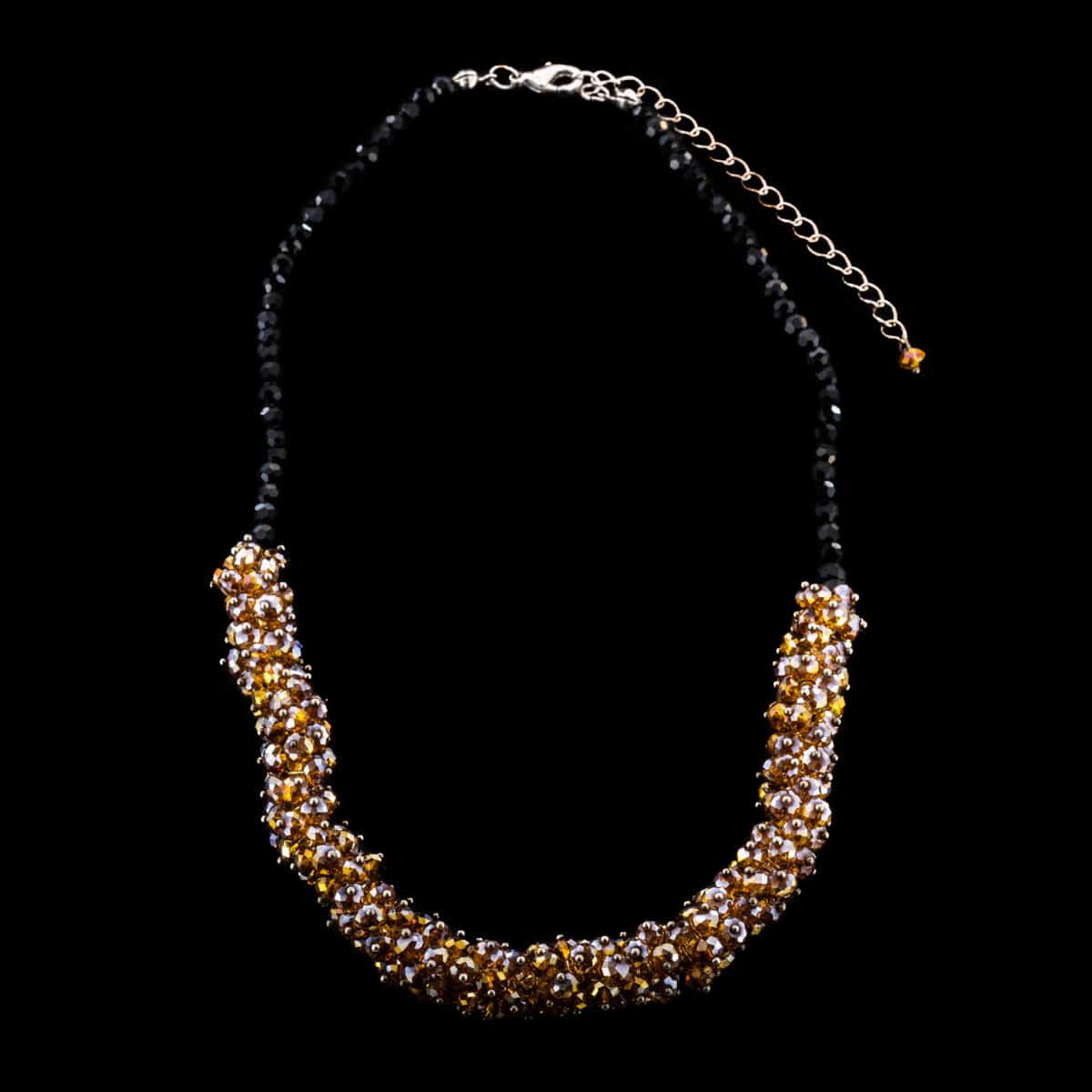 NECKLACE SS W/CRYSTAL BEADS
