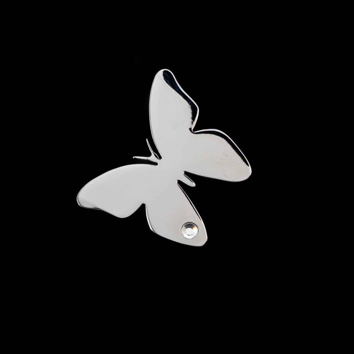 PENDANT SS BUTTERFLY W/CUBIC ZIRCON