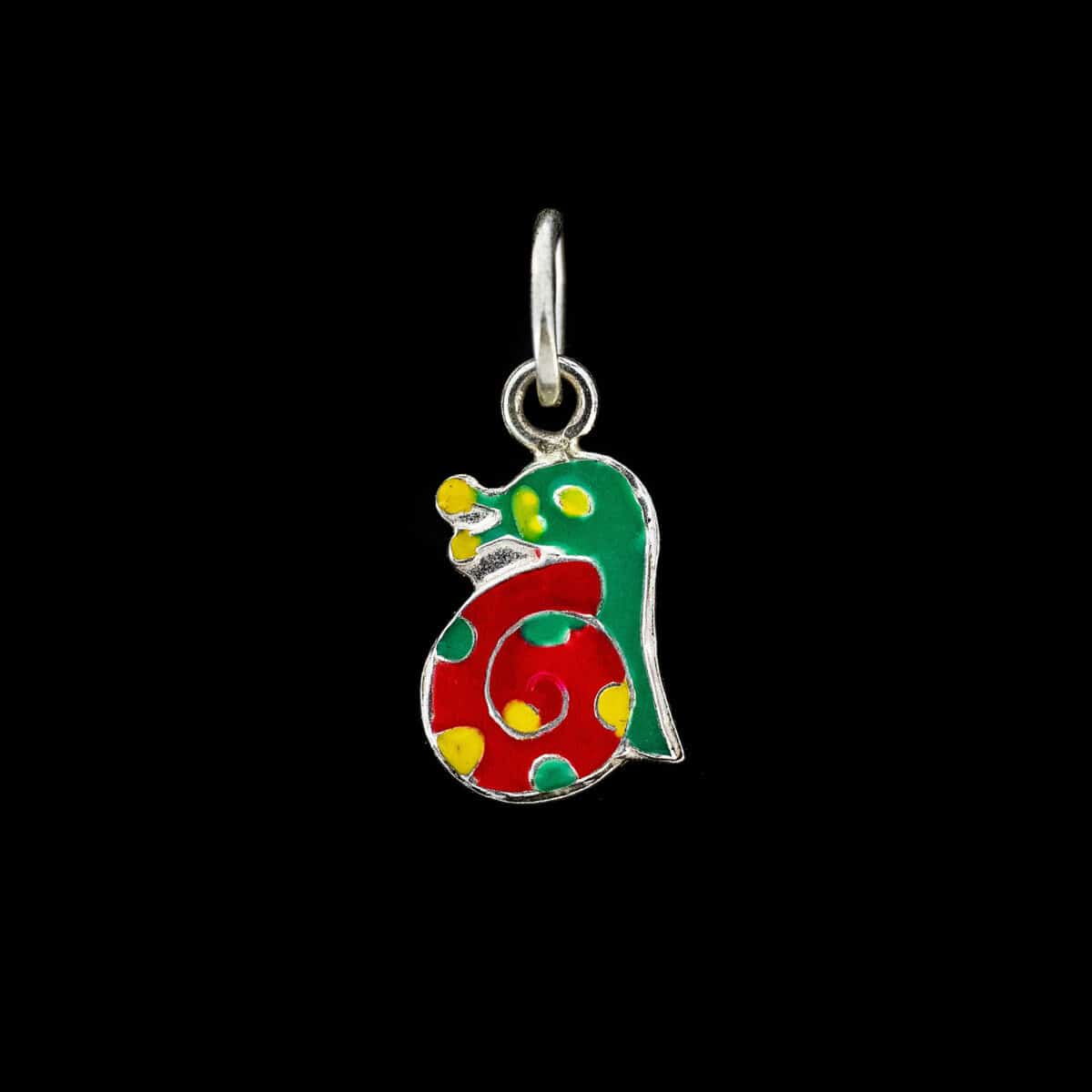 SILVER 925 SERPENT PENDANT WITH MULICOLORED ENAMEL