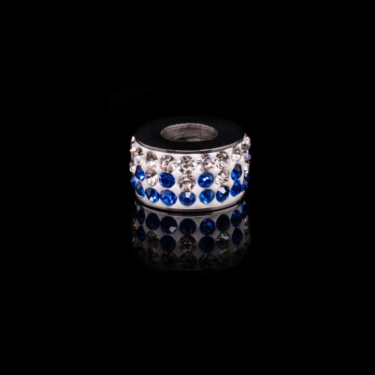 CRYSTAL PAVE SPACER BEAD CHARM SS W/CUBIC ZIRCONIA