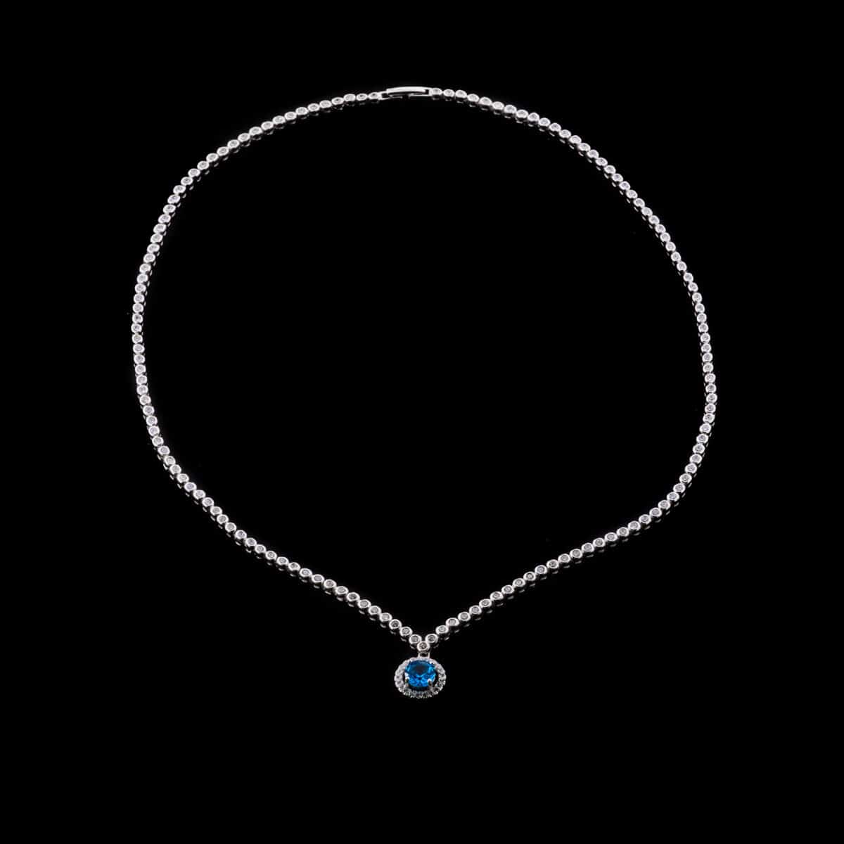 NECKLACE SILVER 925 W/CUBIC ZIRCONIA