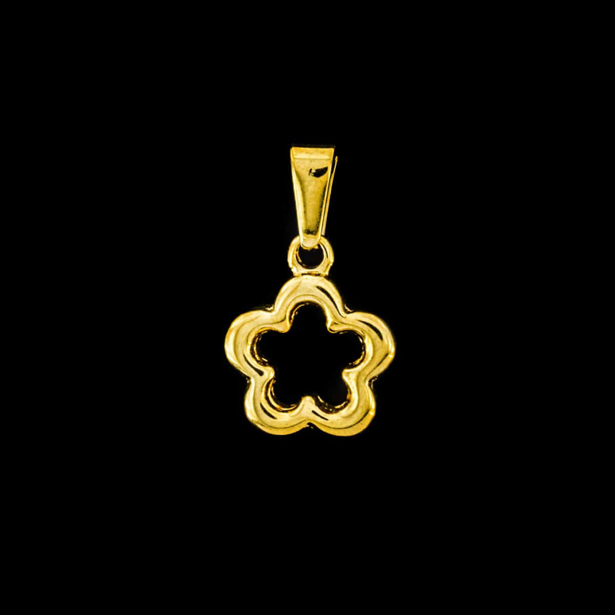 PENDANT SS YELLOW FLOWER SHAPED W/M