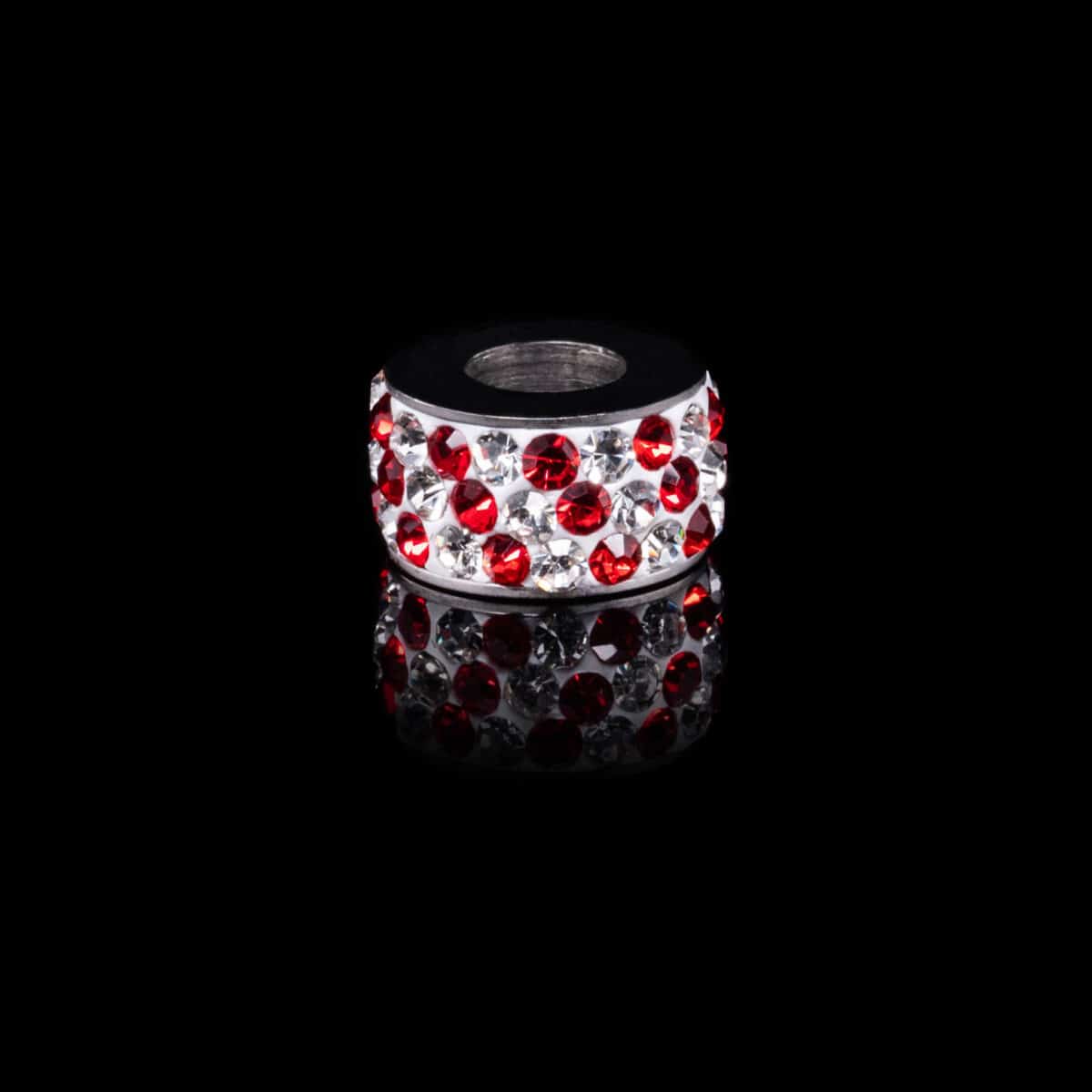 CRYSTAL PAVE SPACER BEAD CHARM SS W/CUBIC ZIRCONIA