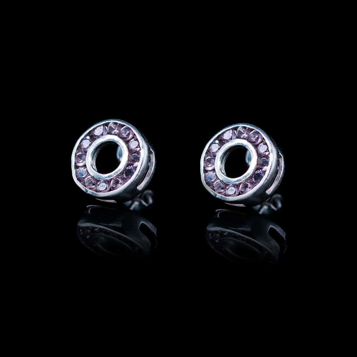 SILVER 925 CIRCLE STUD EARRINGS WITH CUBIC ZIRCON