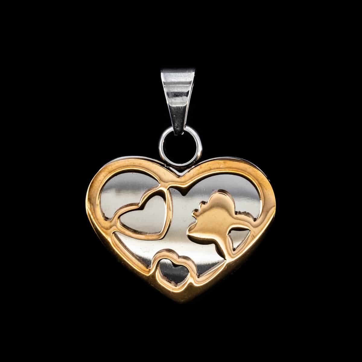 PENDANT SS TWO-TONE HEART