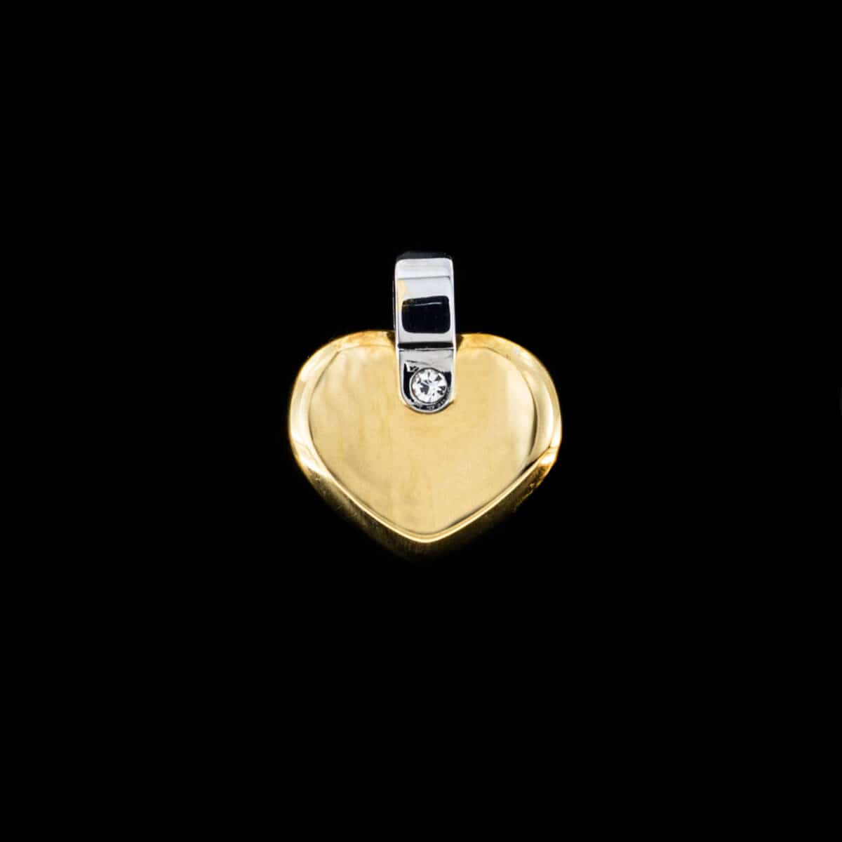 PENDANT SS YELLOW HEART W/CUBIC ZIRCON