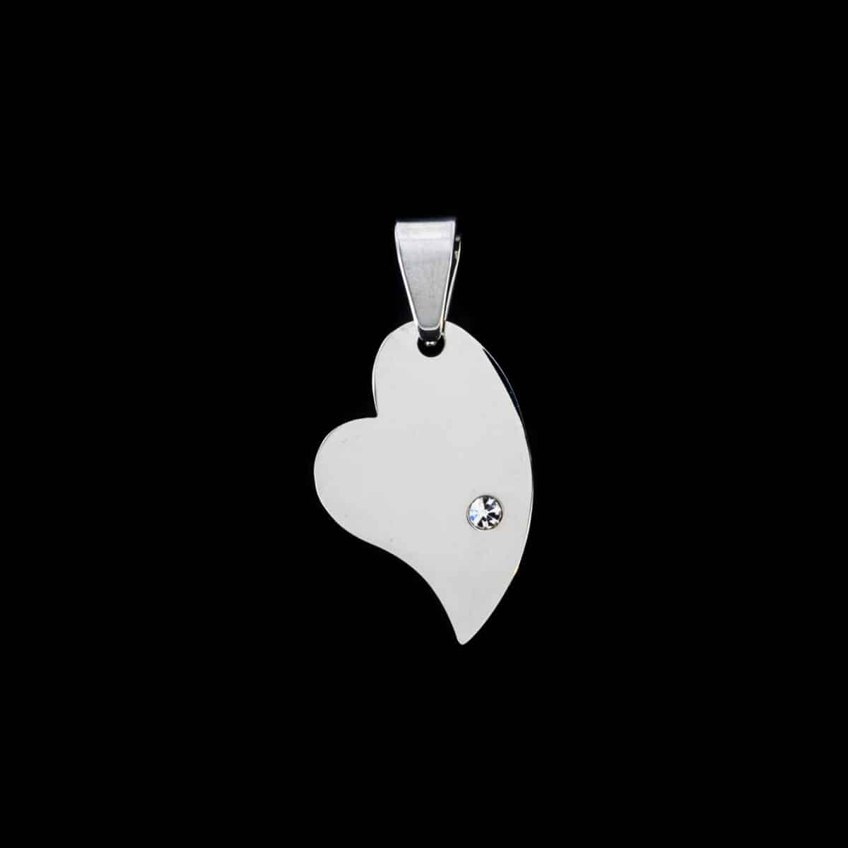 PEANDET SS HEART W/CUBIC ZIRCON