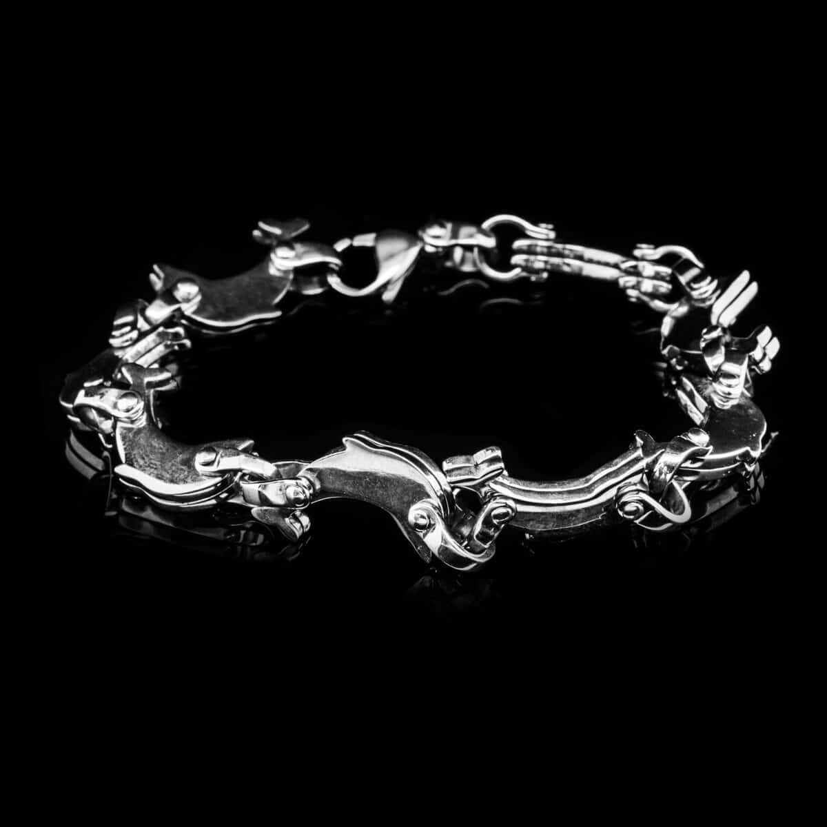 BRACELET SS WITH DOLPHIN-SHAPED LINKS