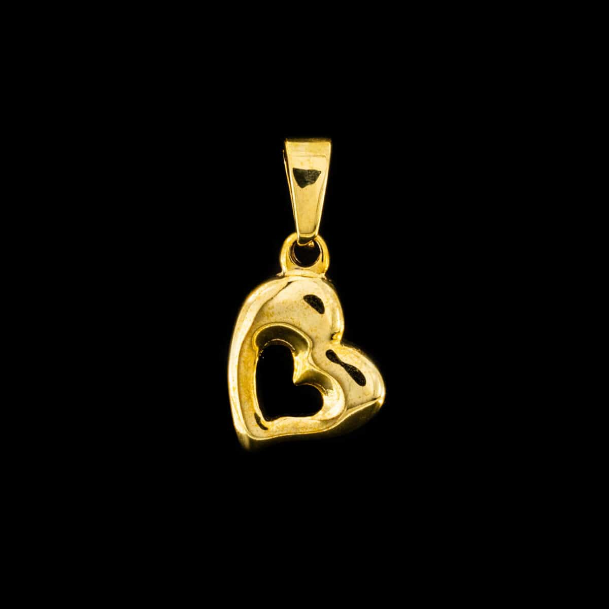 PENDANT SS HEART YELLOW