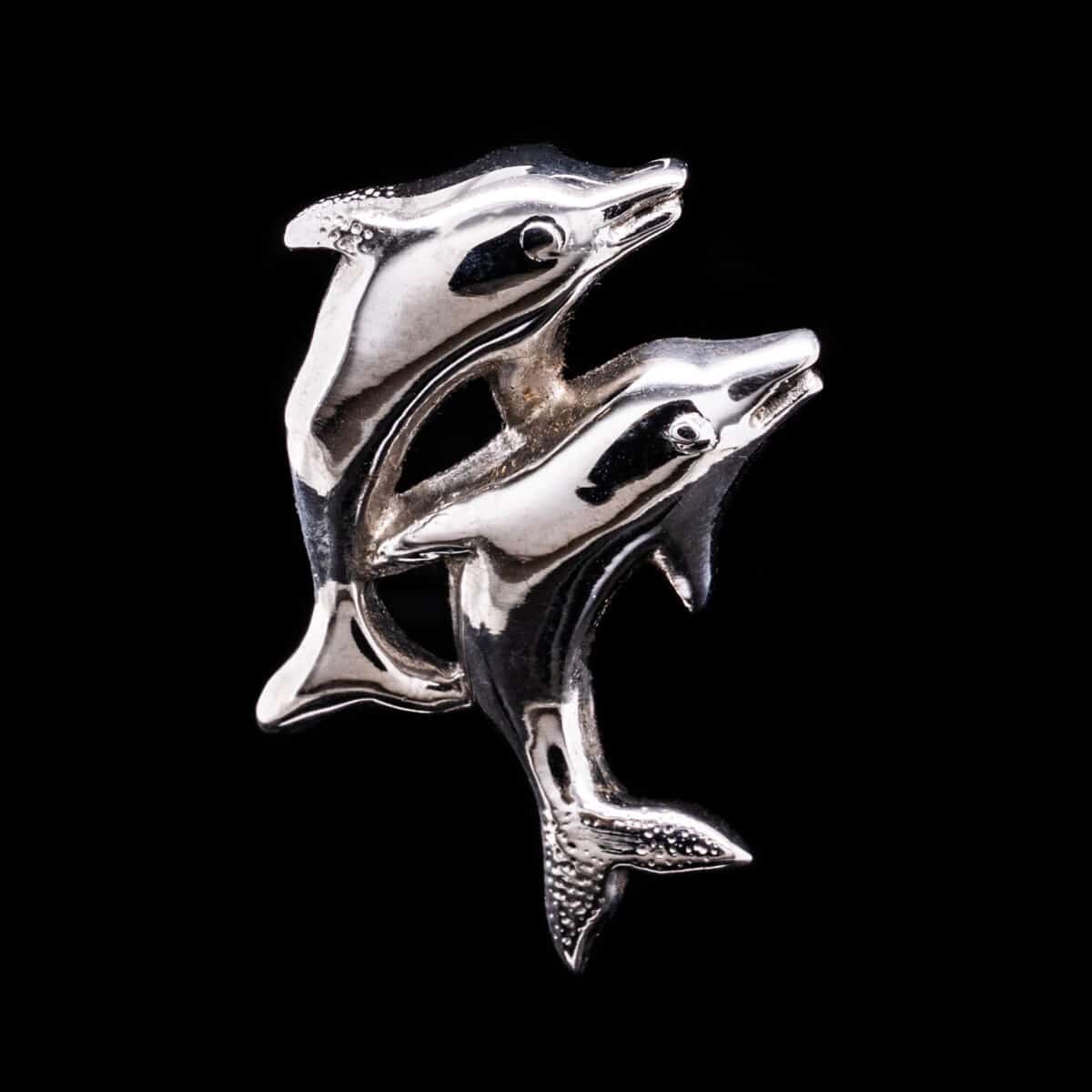PENDANT SS W/DOUBLE DOLPHIN