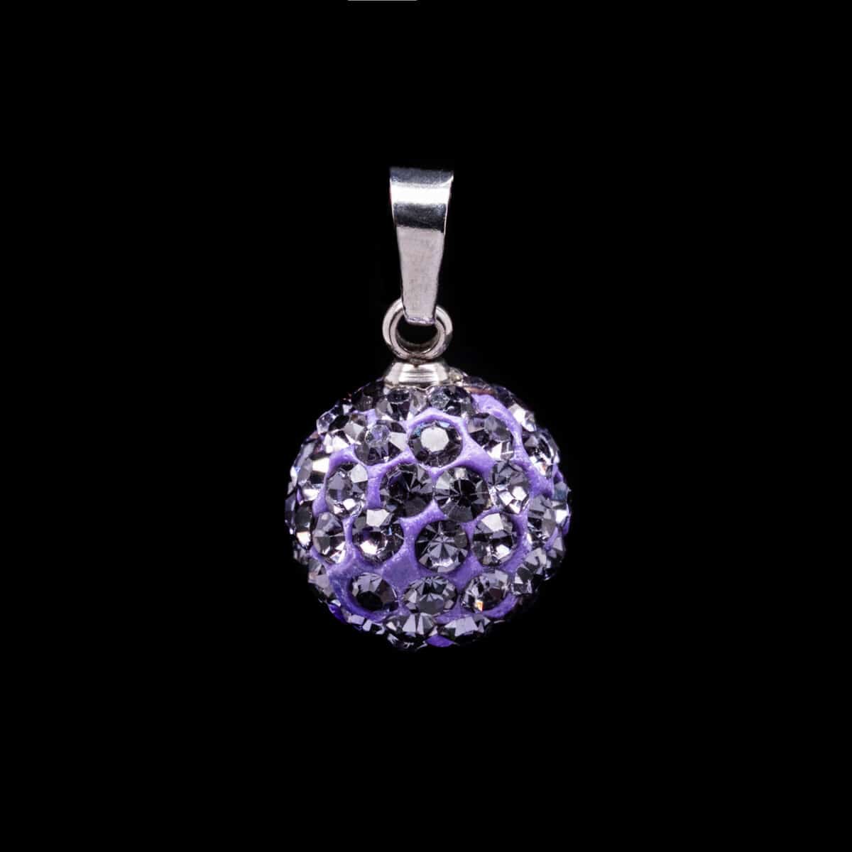 CRYSTAL PAVE D/BALL PENDANT SS W/CUBIC ZIRCONIA