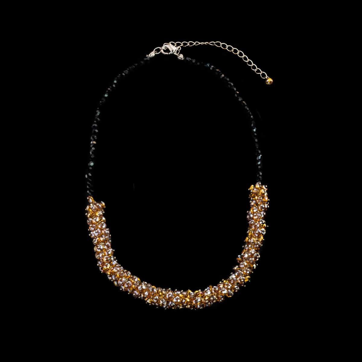 NECKLACE SS W/CRYSTAL BEADS