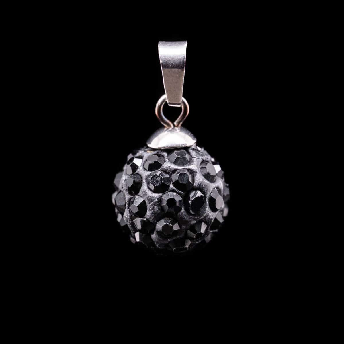 CRYSTAL PAVE D/BALL PENDANT SS W/CUBIC ZIRCONIA
