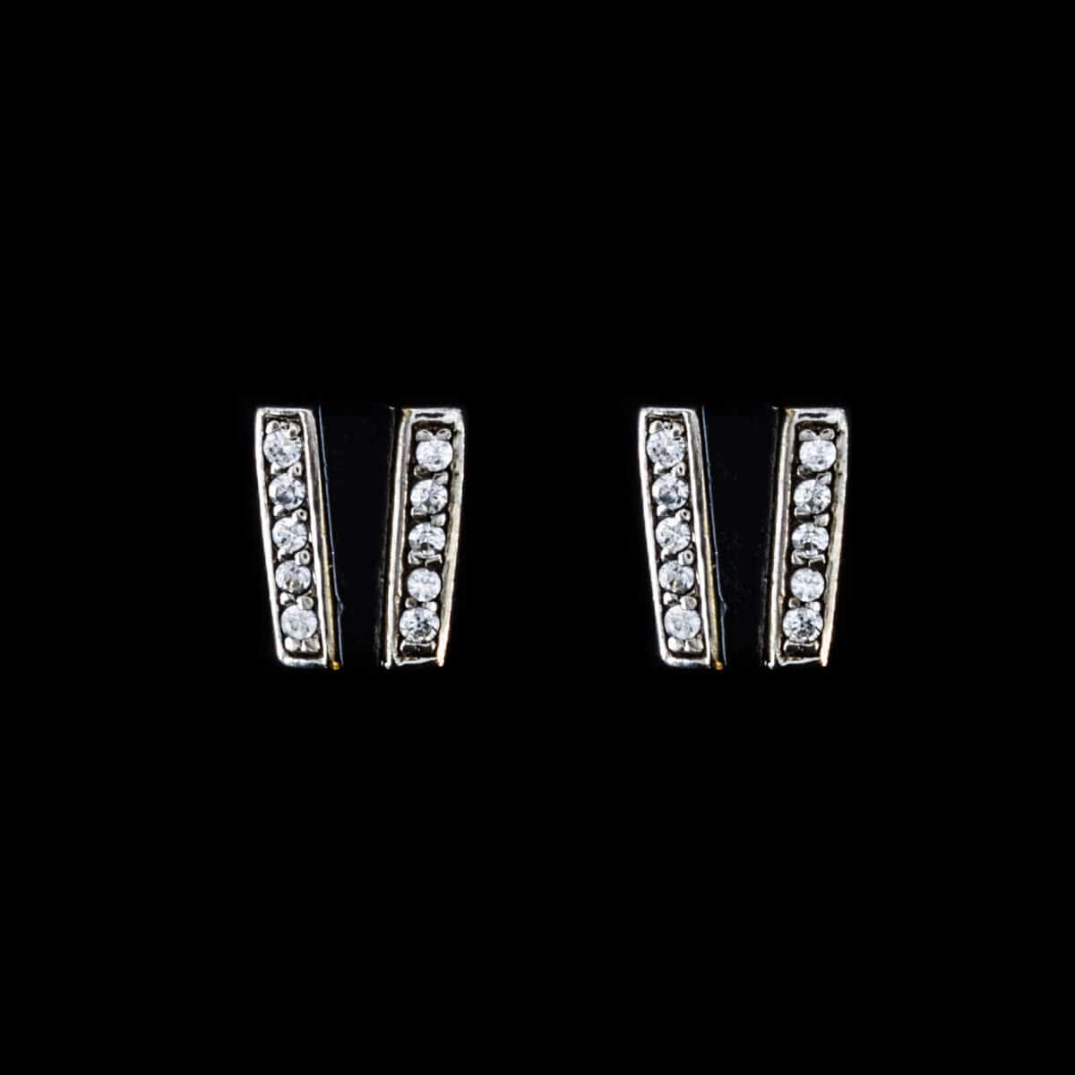 EARRINGS SS W/CUBIC ZIRCONIA