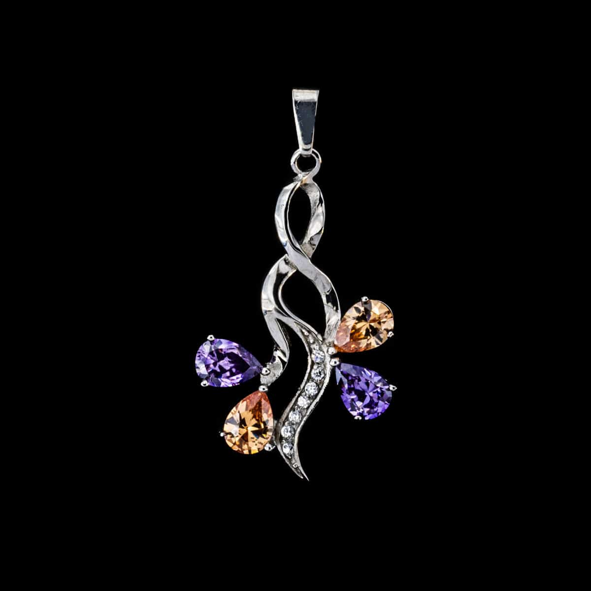 MODERNIST FLORAL-INSPIRED PENDANT SS
