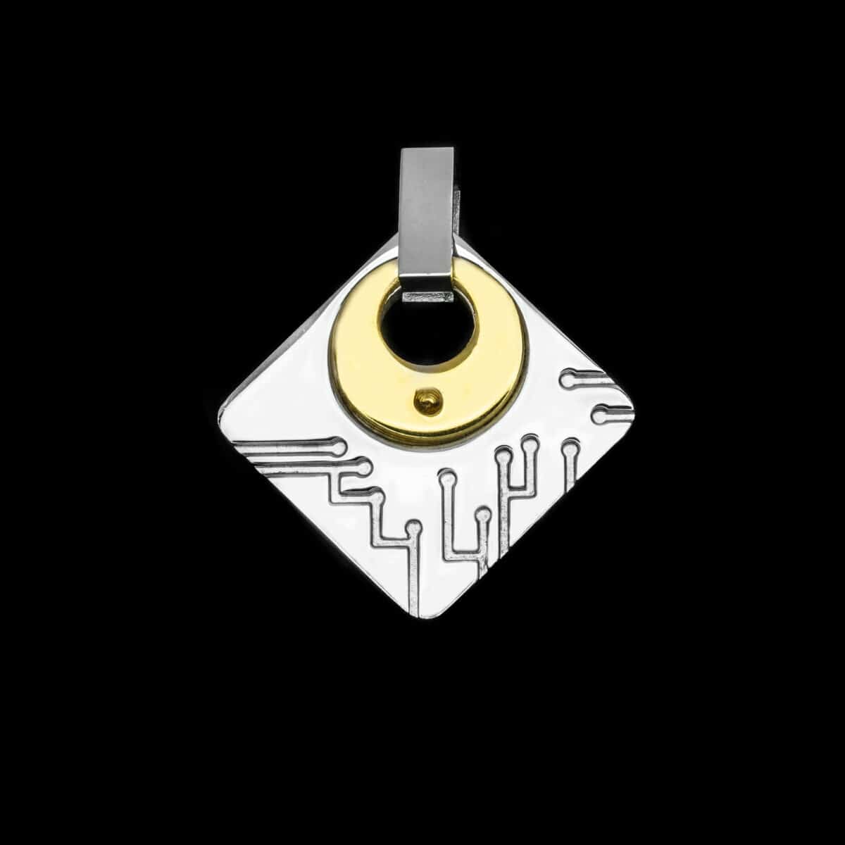 PENDANT STAINLESS STEEL AND GOLD-PLATED