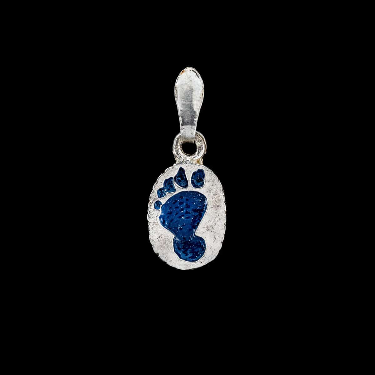 SILVER 925 BABY FEET WITH BLUE ENAMEL