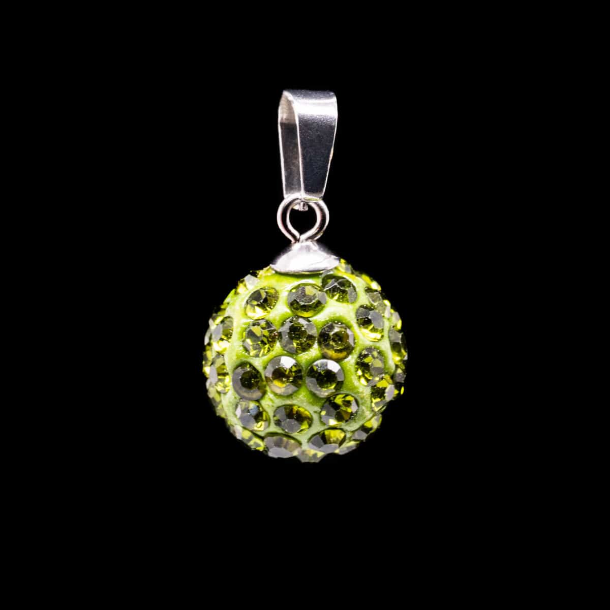 CRYSTAL PAVE D/BALL PENDANT SS W/CUBIC ZIRCONIA