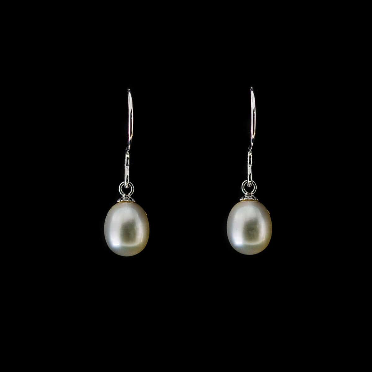 SILVER 925 FRESHWATER CULTURED PEARL DROP EARRINGS