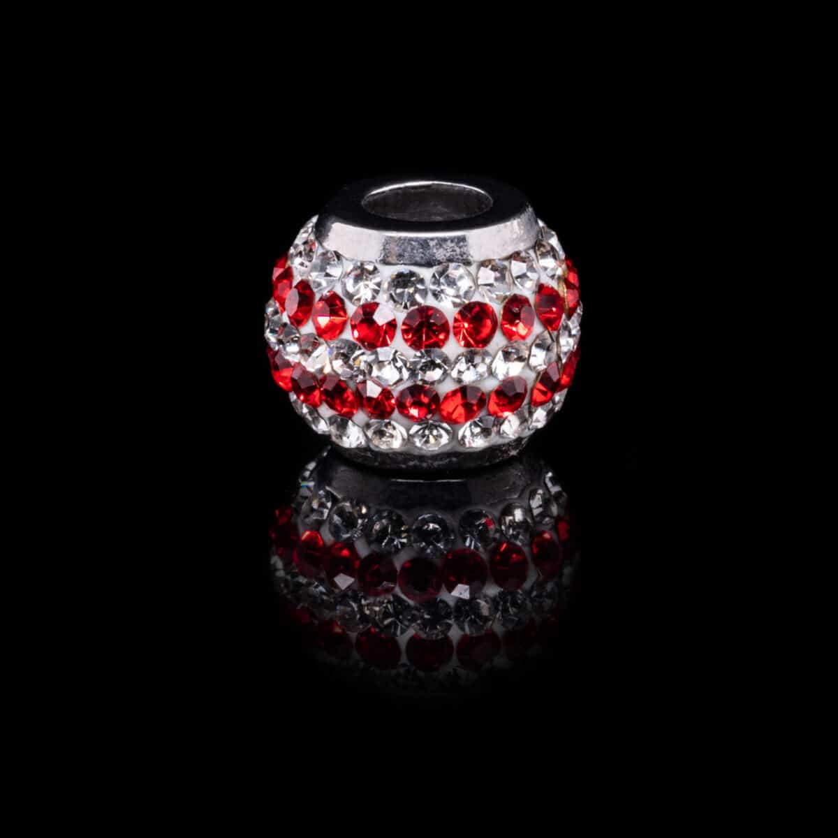 CRYSTAL PAVE SPACER BEAD CHARM SS W/CUBIC ZIRCONIA