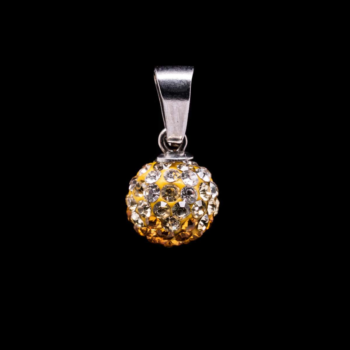 CRYSTAL PAVE D/BALL PENDANT SS W/CUBIC ZIRCONIA
