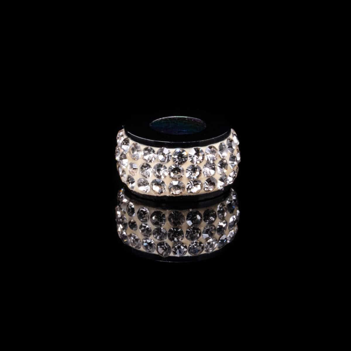 CRYSTAL PAVE SPACER BEAD CHARM SS W/CUBIC ZIRCONIA