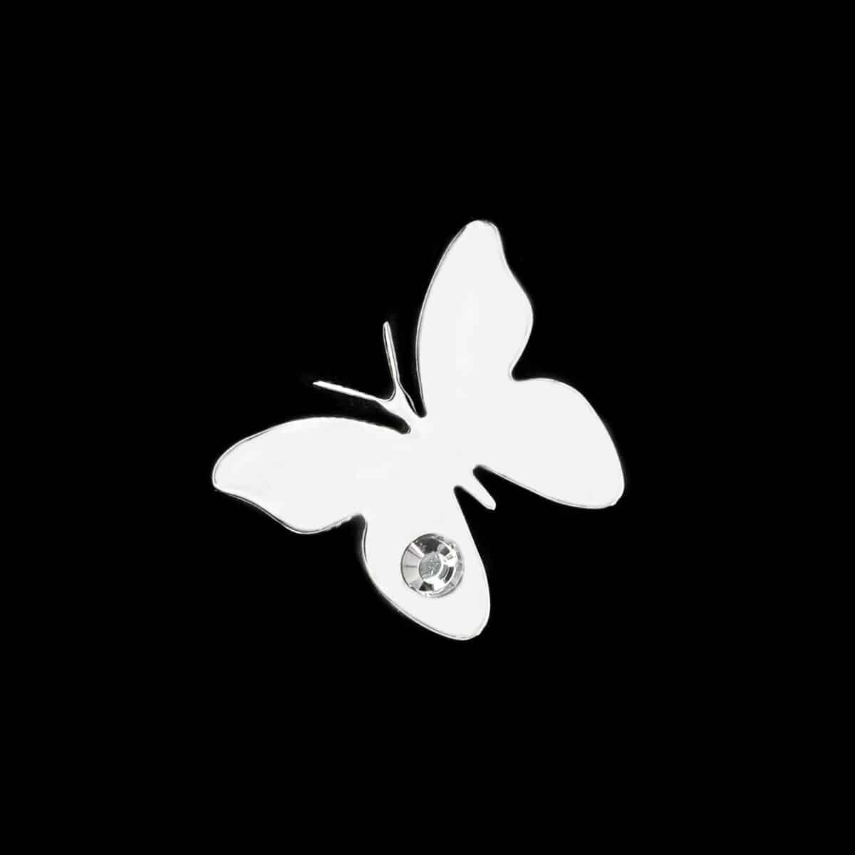 PENDANT SS BUTTERFLY W/CUBIC ZIRCON