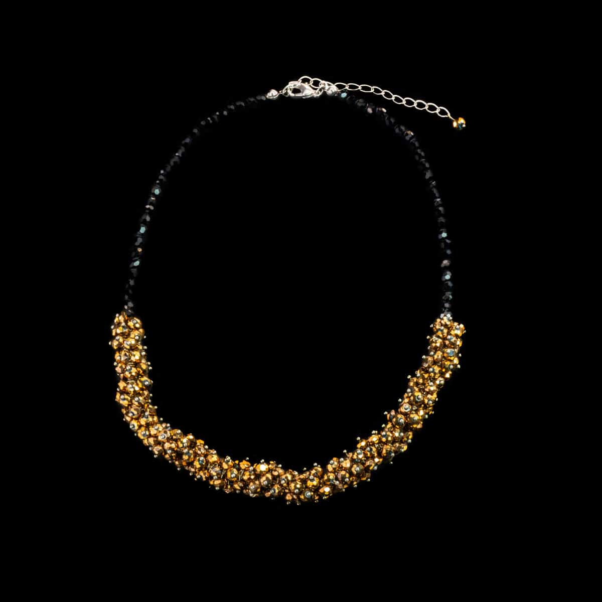 NECKLACE SS W/CRYSTAL BEADS