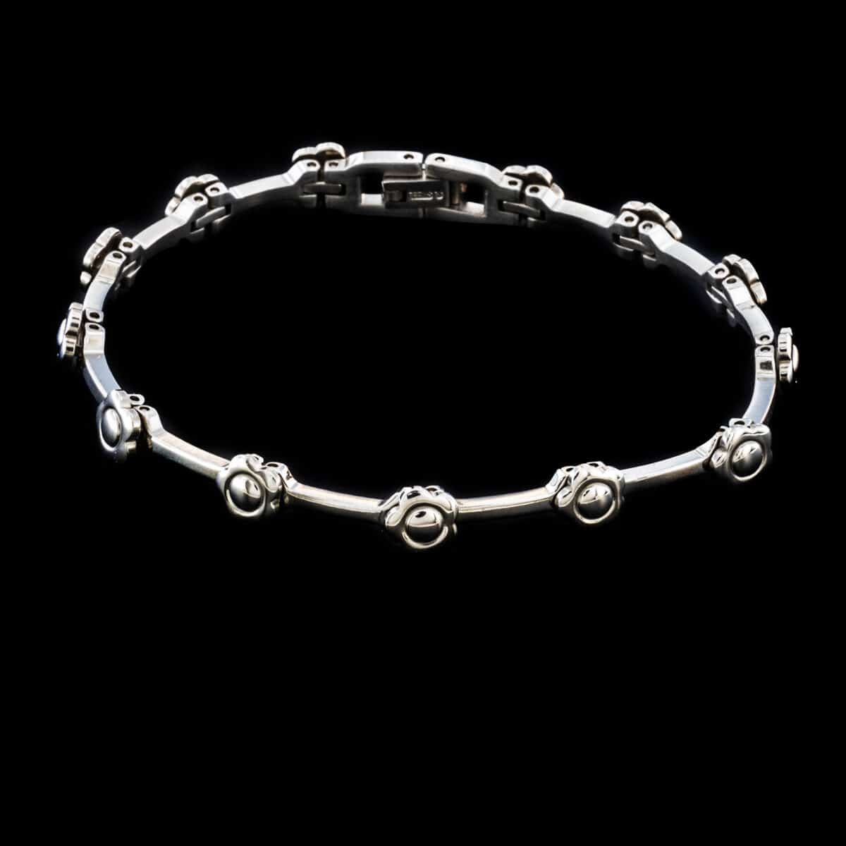 BRACELET SS W/FLOWER