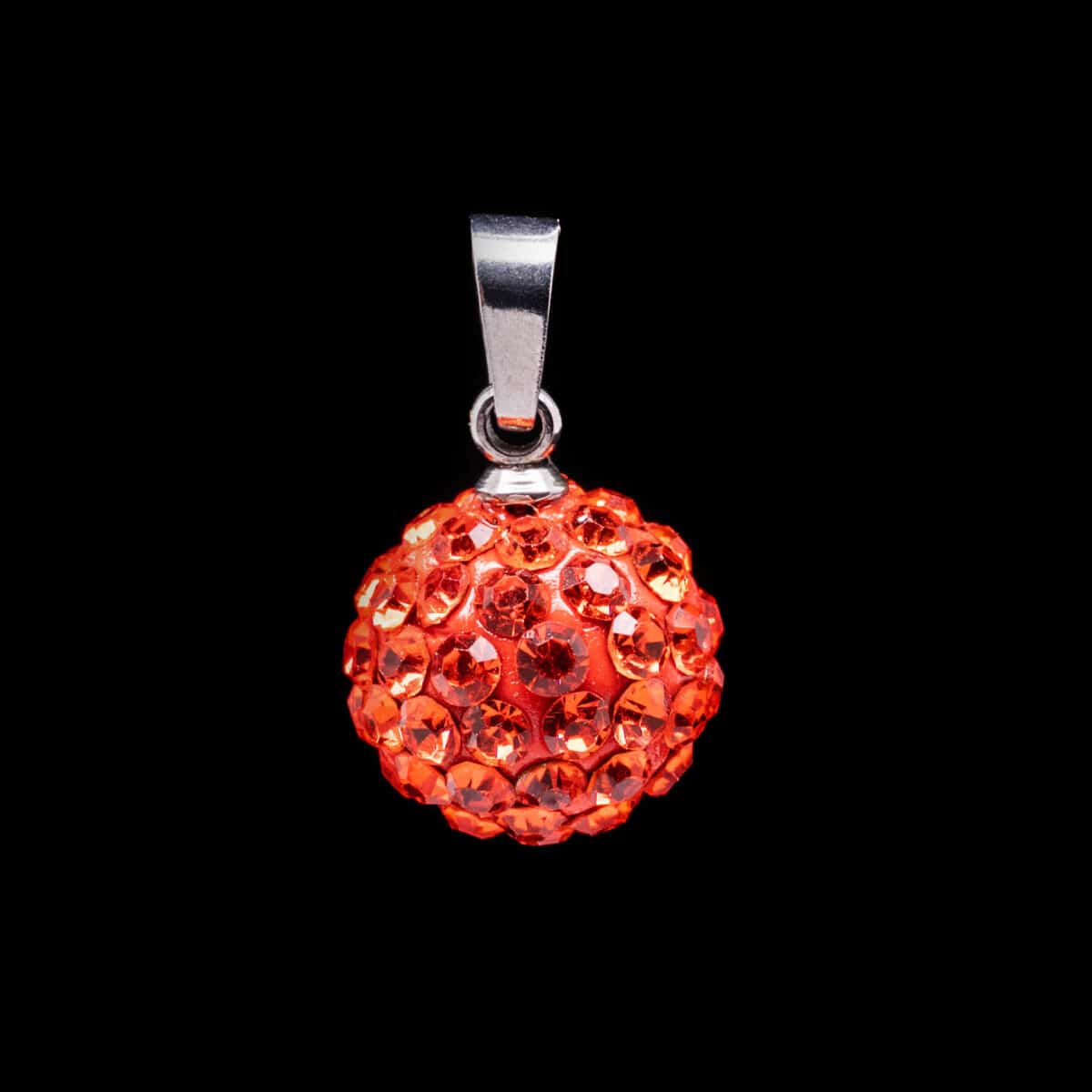 CRYSTAL PAVE D/BALL PENDANT SS W/CUBIC ZIRCONIA